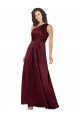 Long Silky Satin Burgundy A-Line Evening Dress UK Online