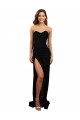 Low Back Long Stretch Crepe Black Column Sexy Evening Dress UK Online