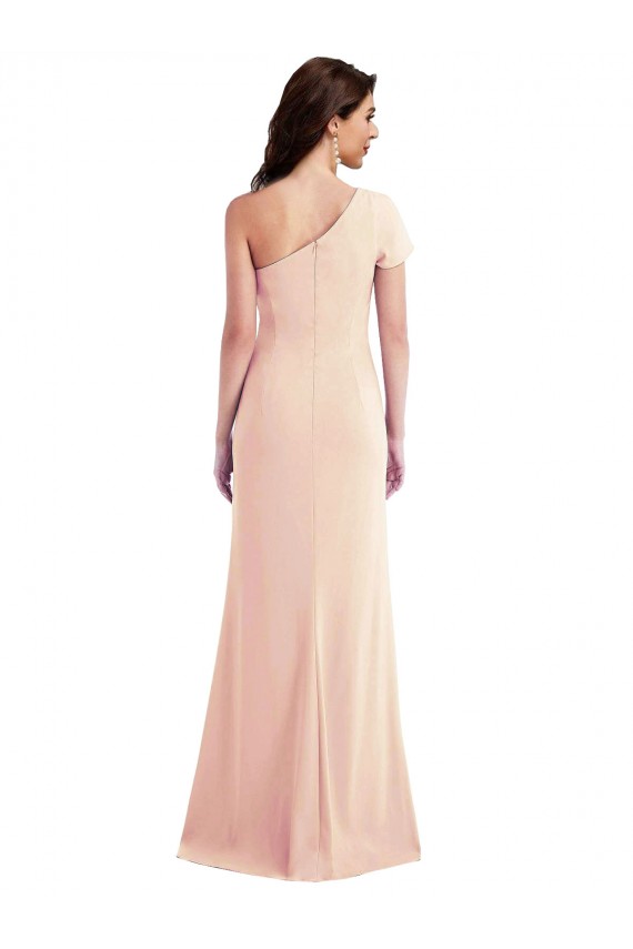 Long Stretch Crepe Nude Trumpet Evening Dress UK Online
