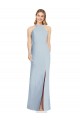 Backless Long Stretch Crepe Light Sky Blue Trumpet Sexy Evening Dress UK Online