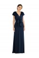 Keyhole Back Long Stretch Crepe Dark Navy Trumpet Evening Dress UK Online